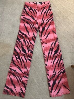 I.AM.GIA Hot Pink Tiger-Print Flared Pants